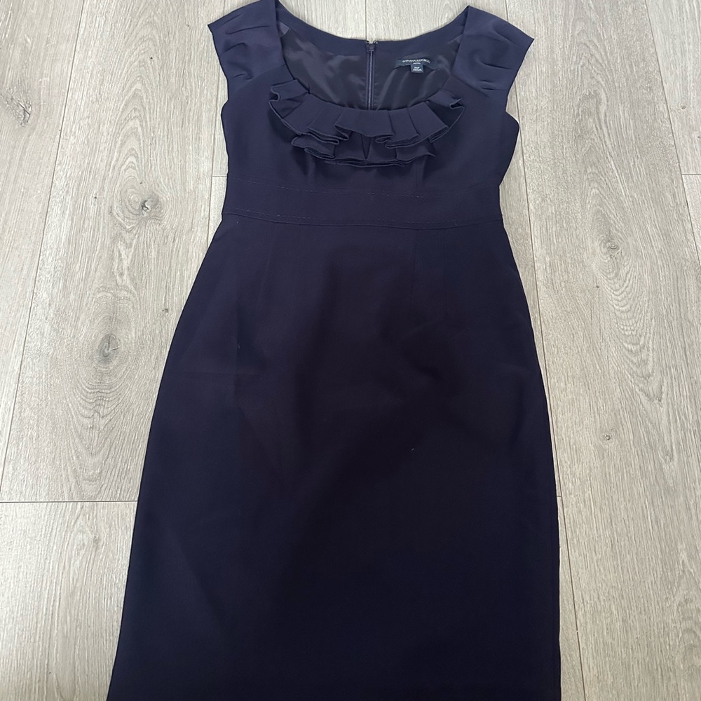 Banana Republic Black Midi Dress with Ruffle Detail